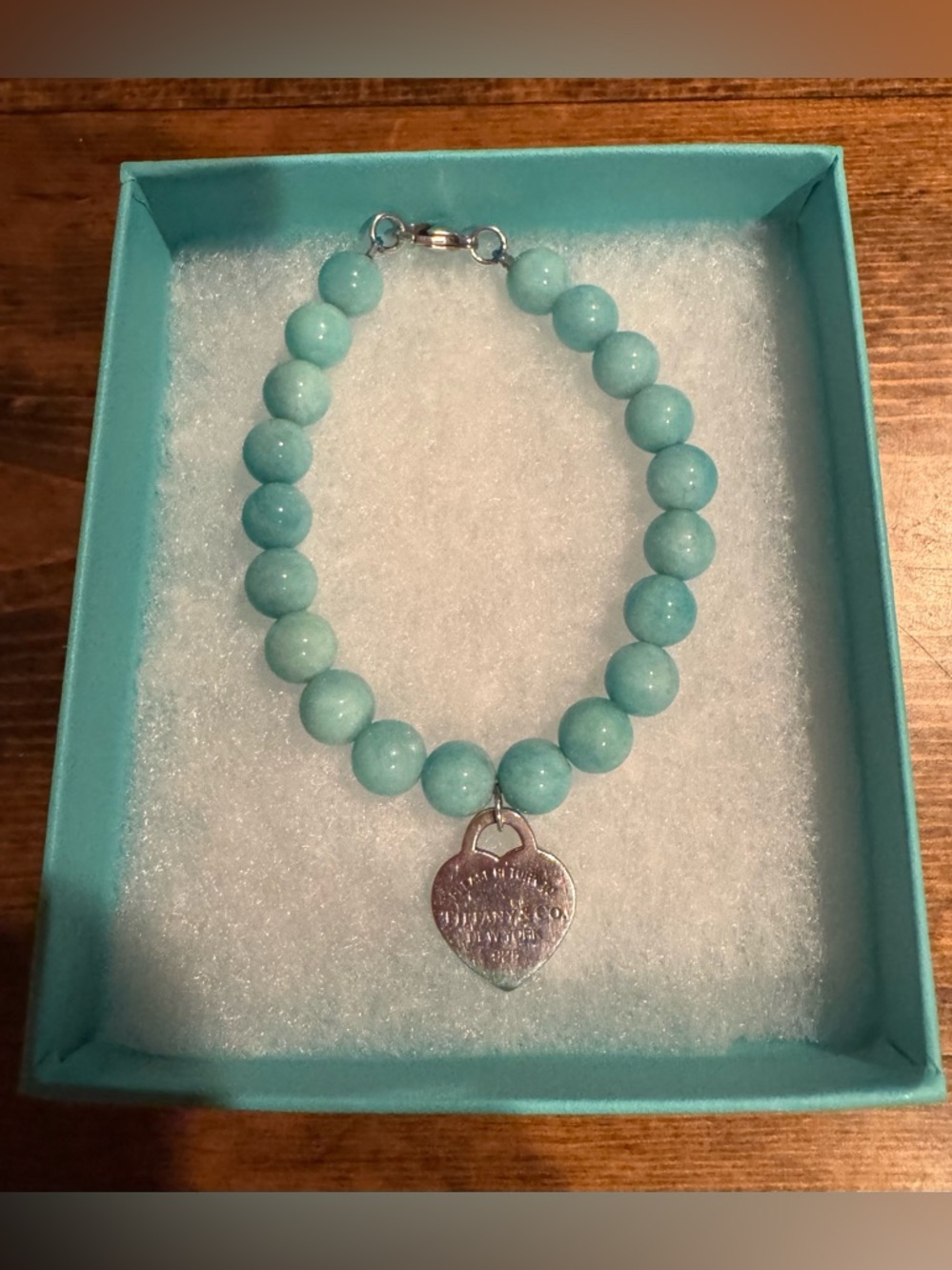 Tiffany & Co. Turquoise Beaded Bracelet with Heart Tag